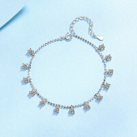 wholesale Pt950 gold-plated S925 sterling silver moissanite bracelet for women, luxury personalized jewelry, factory direct supply, ready for wholesale-3MM Moissanite 1.3 carats 925 silver