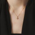 wholesale S925 silver plated 14K gold with labradorite and white zircon, spring new French minimalist necklace-0-3
