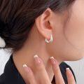 wholesale S925 Sterling Silver French-style Minimalist Hoop Earrings for Women, Korean Dongdaemun Spring Summer New Arrival Small Design Earrings-0-0