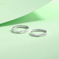 wholesale S925 Sterling Silver Moebius Couple Rings, Ins Light Luxury Minimalist Matching Rings for Men and Women, 520 Valentine's Day Gift-0-5