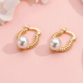 wholesale 925 Silver Twist Pearl Earrings, European and American Luxury Style, Fashionable and Versatile, Niche Design Ear Accessories-0-0