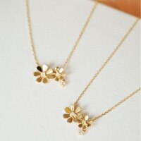 wholesale S925 Sterling Silver Red Elk Full Body Necklace for Women, Floral Small and Unique Pendant, Versatile European and American Light Luxury Retro Collarbone-BX0151-Gold 925 Silver