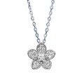 wholesale Silver jewelry, delicate flower necklace for women, luxury niche design, ins high-end full diamond collarbone chain-0-4