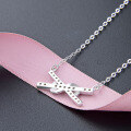 wholesale S925 silver new Korean-style cross-border creative zircon-inlaid pendant necklace for women, fashionable and minimalist wholesale jewelry-0-2