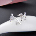 wholesale S925 Sterling Silver Fashion-Forward Minimalist Korean Japanese Style Student Deer Antler Earrings Creative Fresh Cross-Border New Arrival-0-5