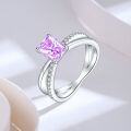wholesale 925 Sterling Silver Flame Ice Flower Cut Square Diamond Ring for Women, High-End Sense of Luxury Gemstone High Carbon Diamond Women's Ring-0-1