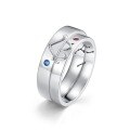 wholesale S925 Sterling Silver New Simple Lovebird Couple Rings Fashionable Popular Valentine's Day Gift-0-5