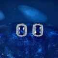 wholesale S925 Sterling Silver Royal Blue Earrings, Luxurious Vintage Elegant Banquet Mother's Day Gift Earring Jewelry-0-1