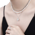 wholesale S925 Sterling Silver Natural White Shell Stone Necklace for Women, High-End Ins Original Luxury Elegant Collarbone Chain-0-2