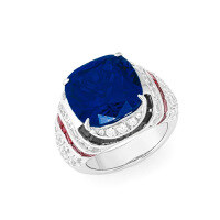 wholesale Metal: 925 Silver Gold Plated High Carbon Diamond, Royal Blue Cocktail Party Jewelry Versatile Women's Ring-Royal Blue 110 catties or less US size 6 (Hong Kong size 12-13 EU size 52) Ring length approximately 52mm