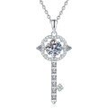 S925 Sterling Silver Moissanite Cross-Border Necklace, 1ct Twilight Key Pendant Wholesale-0-3