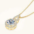 wholesale S925 Sterling Silver Fashionable Light Luxury Style Moissanite Gourd Necklace for Women, High-End Sense and Elegant Collarbone Chain Wholesale-0-1