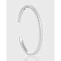 wholesale S925 Sterling Silver minimalist vintage vertical stripe designinsbracelet for women-0-0