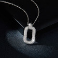 wholesale S925 silver plated with 18k, square perfume bottle pendant fully set with D-color moissanite, Instagram viral style women's necklace-0-1