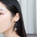 wholesale S925 Sterling Silver European and American Fashion Earrings Wholesale Versatile Snowflake Christmas Ear Threads Sweet Women's Accessories Source Manufacturer-0-1