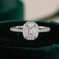 S925 Silver T-Step Square Moissanite Ring-0-4