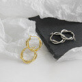 wholesale S925 Sterling Silver ET242 Korean-style Vintage Woven Twist Women's Earrings with Gold-Plated Ear Clasp-0-1