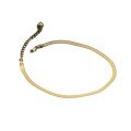 wholesale S925 Silver Korean Style Smooth Heart Wide Snake Chain Anklet Simple and Elegant Women's Anklet S567-0-4