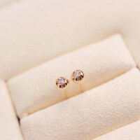 wholesale S925 sterling silver small gold-toned minimalist bead earrings for women, delicate for pierced ears, stackable, exquisite for gifting-BE0264-Gold>925 Silver