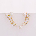 wholesale Wholesale S925 silver jewelry, Korean-style fresh and sweet, freshwater pearl + Australian opal white zircon ear clips-0-1