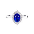 wholesale S925 Sterling Silver Cloud-Pull Jewelry Ring, Luxury Extra Sparkling Zircon Ring, Large Sapphire Ring-0-4