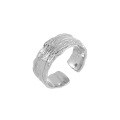 wholesale S925 sterling silver 185 textured open silver ring minimalist style small batch unique irregular textured wrinkled ring for women-0-4