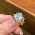 wholesale S925 Sterling Silver New Chinese Style Solitaire Ring with 8*10mm Sunflower Shui Mo Yu-0-2
