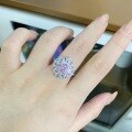 wholesale S925 Sterling Silver Cross-Border New Frost-Cut Multi-Color Flower Ring with Zircon, Women's Fashion High-End Style Wholesale-0-1