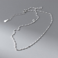 wholesale S925 Sterling Silver Fresh Sweet Ins Style Fashion Commute Design Sense Square Necklace Y01474-Silver 925 silver