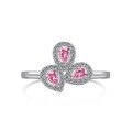 wholesale S925 Sterling Silver European & American Wedding New Style Women's Rings 5A Zircon Series Pink Clover Drop Geometric Wholesale-0-6