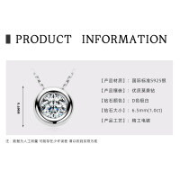 Sterling Silver 2-Carat Moissanite Ingot Pendant Necklace-Bubble Necklace [White Gold]  925 Silver
