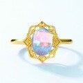 wholesale New S925 Sterling Silver Opal Inlaid Vintage Palace Style Ring, Light Luxury Jewelry Wholesale from Manufacturer-0-1