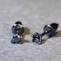 wholesale Gunmetal black S925 sterling silver dragon claw earrings, dark, cool, hip-hop style-0-6