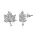 wholesale S925 Sterling Silver Earrings Women, Maple Leaf Butterfly Rose Zirconia Design, Small Niche Luxury Earrings for Women-0-8