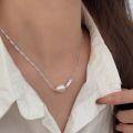 wholesale S925 Sterling Silver Natural Baroque Pearl Necklace for Women, Korean High-Fashion Spring New Edition Elegant Collarbone Chain-0-0