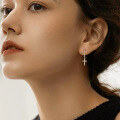wholesale S925 silver plated with 18K gold cross earrings, moissanite stud earrings, fashionable and stylish pure silver earrings-0-3