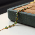 wholesale S925 silver natural Russian material full-color bright green jade bracelet without black spots, Hetian jade bracelet-0-3
