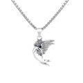 wholesale S925 Sterling Silver Vintage Retro Creative Cupid Angel Cute Trendy DIY Pendant-0-6