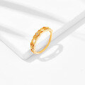 wholesale 14K gold-plated S925 silver white zircon ring with starry lace hollow-out design, Christmas limited edition-0-0