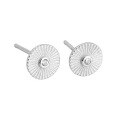 wholesale S925 Sterling Silver Textured Round Stud Earrings Sunflower Simple and Exquisite Retro Roman Style Ear Studs Wholesale-0-6