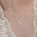 wholesale S925 Sterling Silver Little Swan Necklace with Inlaid Diamonds for Women, Fashionable European and American Luxury Advanced Sense Temperament Collarbone Chain Jewelry-0-3