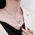 wholesale S925 Sterling Silver Korean Style Ins Trendy Creative Geometric Sphere Imitation Pendant OT Clasp Collarbone Necklace-0-3
