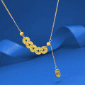 wholesale Metal material, Zhuozhifan Jewelry Xiaohongshu Same Five Emperor Coins Attract Wealth and Fortune Necklace New Chinese Style Trendy Crushed Ice Necklace-0-0
