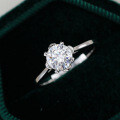 925 Silver Four-Claw Moissanite Solitaire Ring for Women, Wholesale-0-0