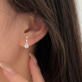 wholesale S925 Sterling Silver Micro-Inlaid Teardrop Earrings for Women, Korean Minimalist Design, Luxe Style, Internet-Famous Earrings-0-3