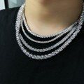 wholesale Metal material first, European and American hip hop necklace unisex tennis chain D color moissanite 30/40/50/65/1 carat moissanite-0-0