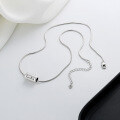 wholesale S925 Sterling Silver Snake Bone Chain Tube Bead Design Lucky Letter Necklace Ins Korean Style Versatile Women's-0-2