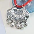wholesale S990 Pure Silver Vintage Thai Silver Fish Playing with Lotus Pendant for Women, Auspicious and Longevity Lock Sweater Necklace Pendant-0-3