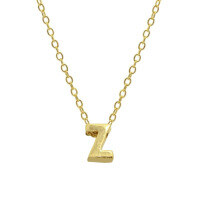 wholesale Metal 925 Silver Plain 26 Letters Pendant Necklace, Ins Luxury Hot-selling Choker-Gold-Z 925 silver