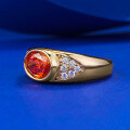 wholesale S925 Silver Gold-Plated, Stunning Jewelry Live New Arrival 6*8 Sunset Orange Ice-Cut High-Carbon Diamond Ring for Women, Plump Design-0-1
